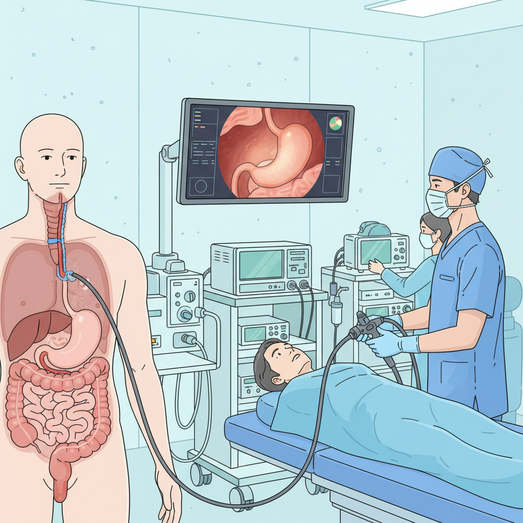 Endoskopi cihazı ve işlem odası görünümü