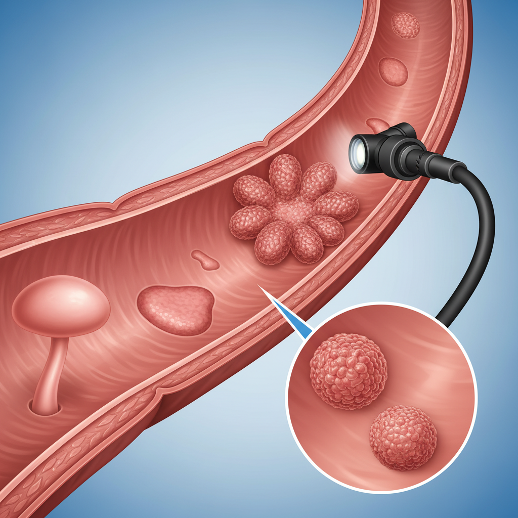 Kolon polipleri ve kolonoskopi görünümü