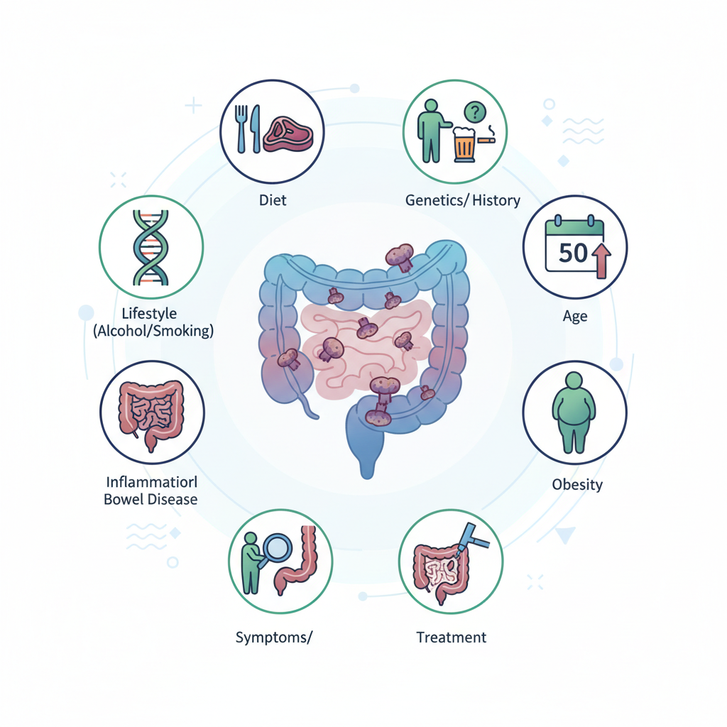 Kolon polipleri risk faktörleri infografik