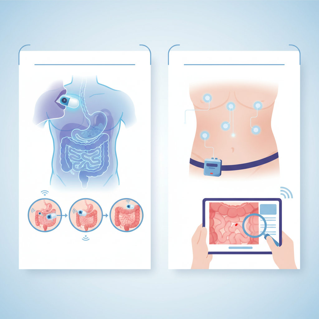 İnce bağırsak görüntüleme ve kapsül endoskopi temsili görsel