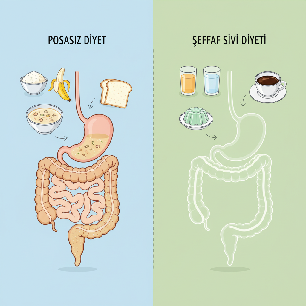 Kolonoskopi hazırlığı: posasız diyet ve şeffaf sıvı diyeti görseli