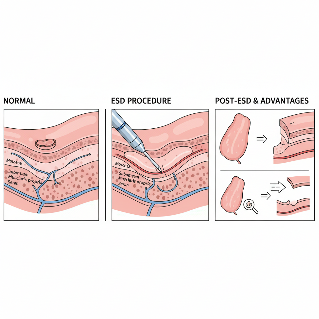 Gastrointestinal sistemde ESD uygulama alanları